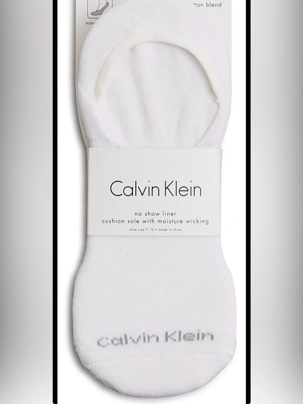Calvin Klein White No-Show Athletic Liner Socks